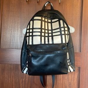 Coach black and white backpack